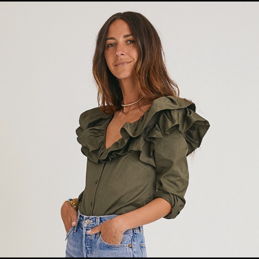 Something Navy Bailey Ruffle Top